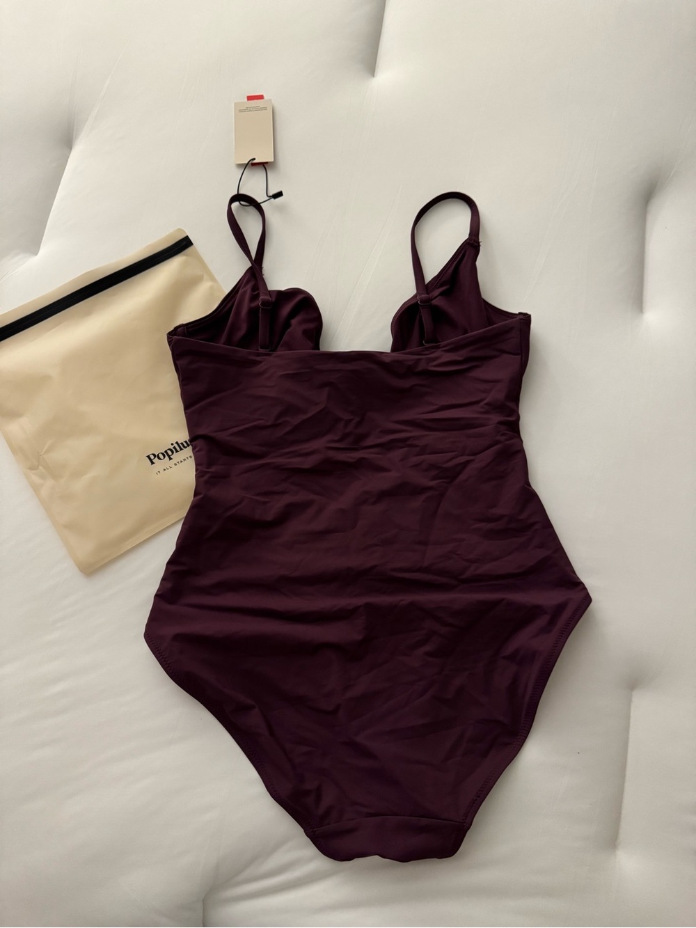 Popilush Women's Plum One-Piece Swimsuit - Picture 3 of 3
